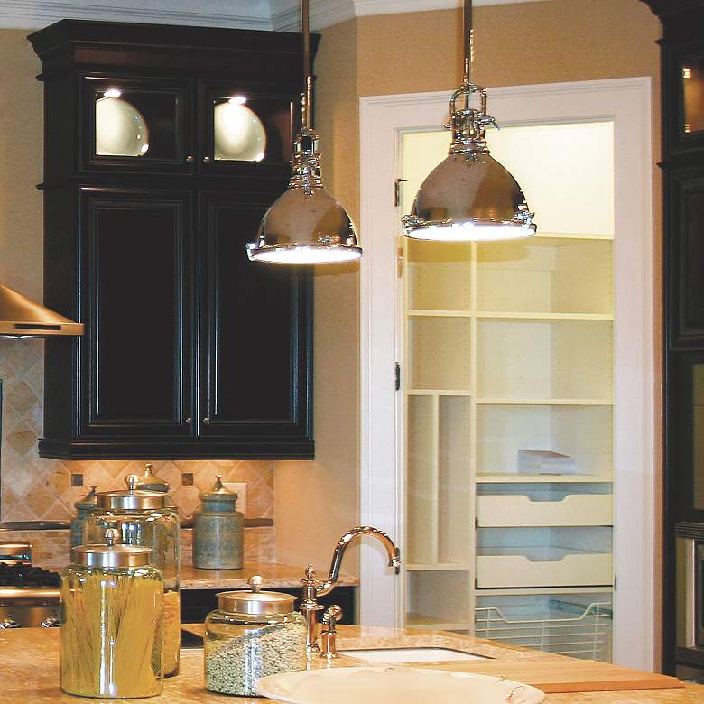 Image 3 Hudson Valley Pelham 16 3/4" Polished Nickel Pendant Light more views