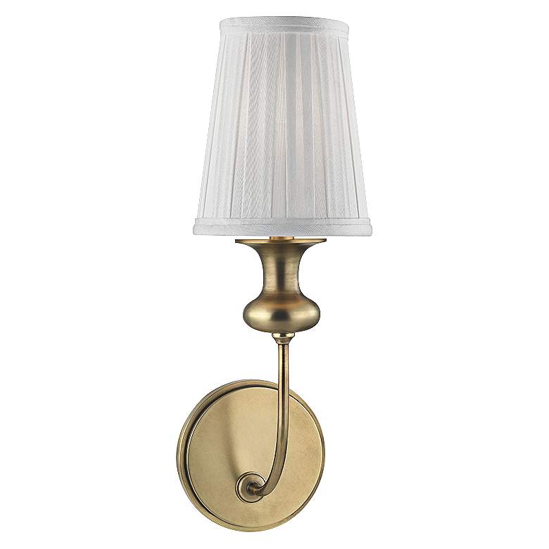 Image 1 Hudson Valley Pembroke 15 1/4 inch High Aged Brass Wall Sconce