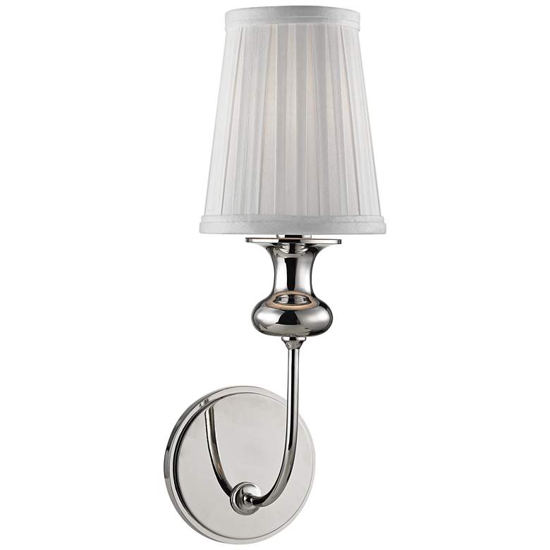 Image 1 Hudson Valley Pembroke 15 1/4 inchH Polished Nickel Wall Sconce