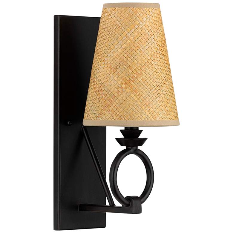 Image 1 Hudson Valley Pendelton 14 1/2" High Aged Iron Wall Sconce
