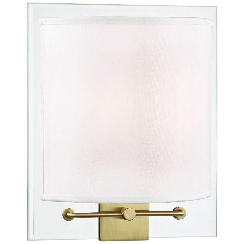 Image 1 Hudson Valley Peoria 11" High Aged Brass Wall Sconce