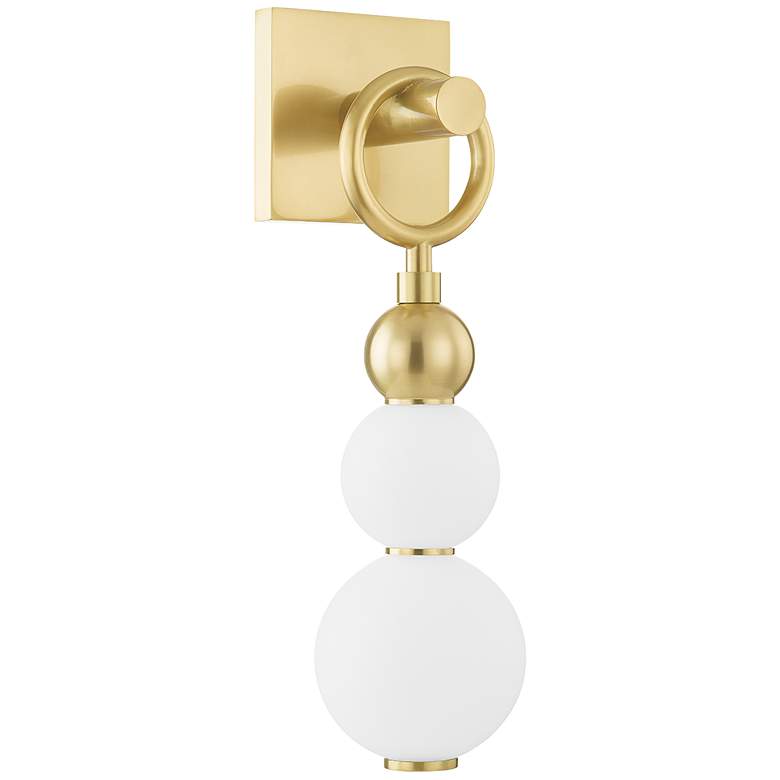 Image 1 Hudson Valley Perrin 6" Wide Aged Brass 1 Light LED Wall Sconce