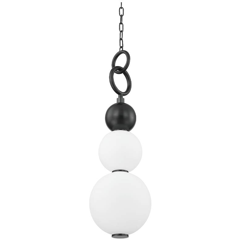 Image 1 Hudson Valley Perrin 9.5" Wide Black Brass 1 Light LED Pendant