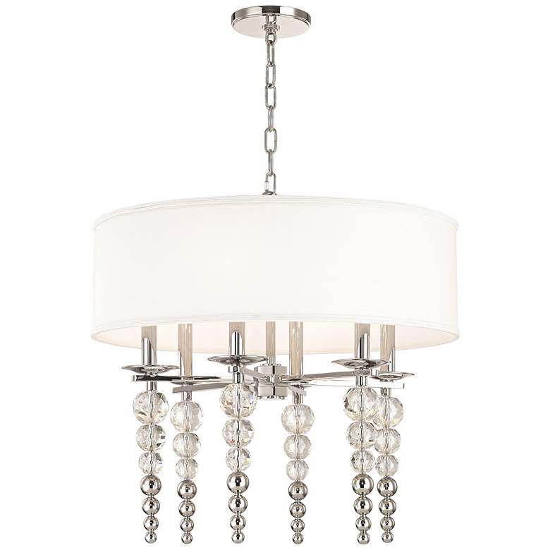 Image 1 Hudson Valley Persis 24"W Polished Nickel 6-Light Pendant