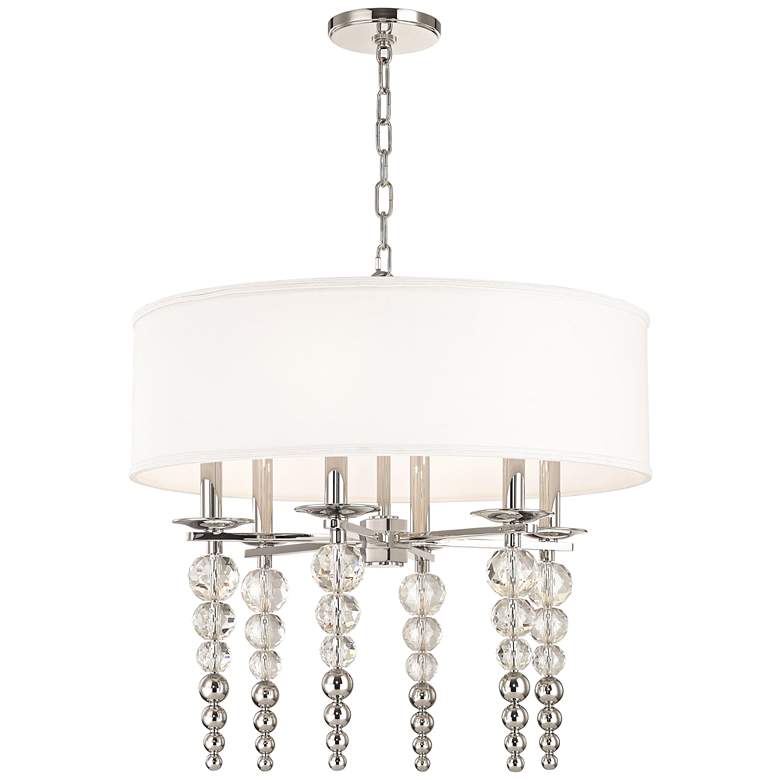 Image 1 Hudson Valley Persis 24 inchW Polished Nickel 6-Light Pendant