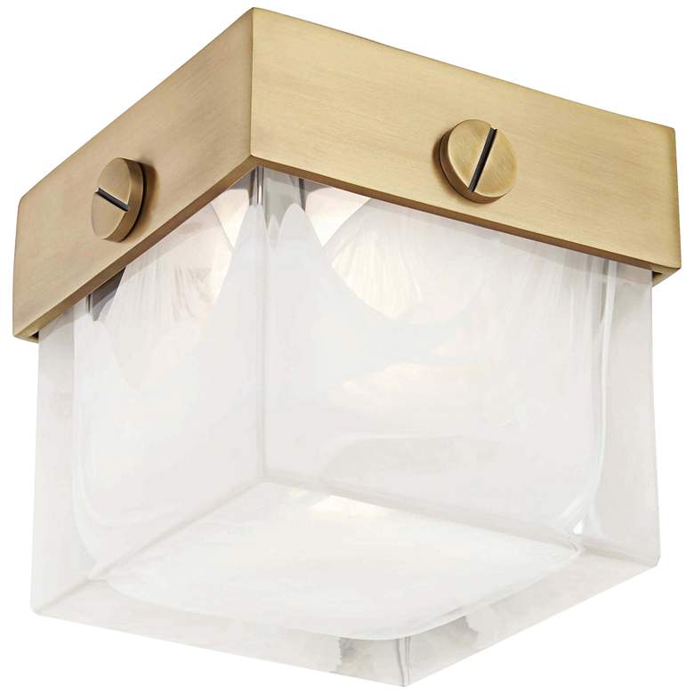 Image 1 Hudson Valley Petty 5" Wide Aged Brass LED Ceiling Light