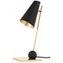Hudson Valley Piton Aged Brass and Black Modern Table Lamp