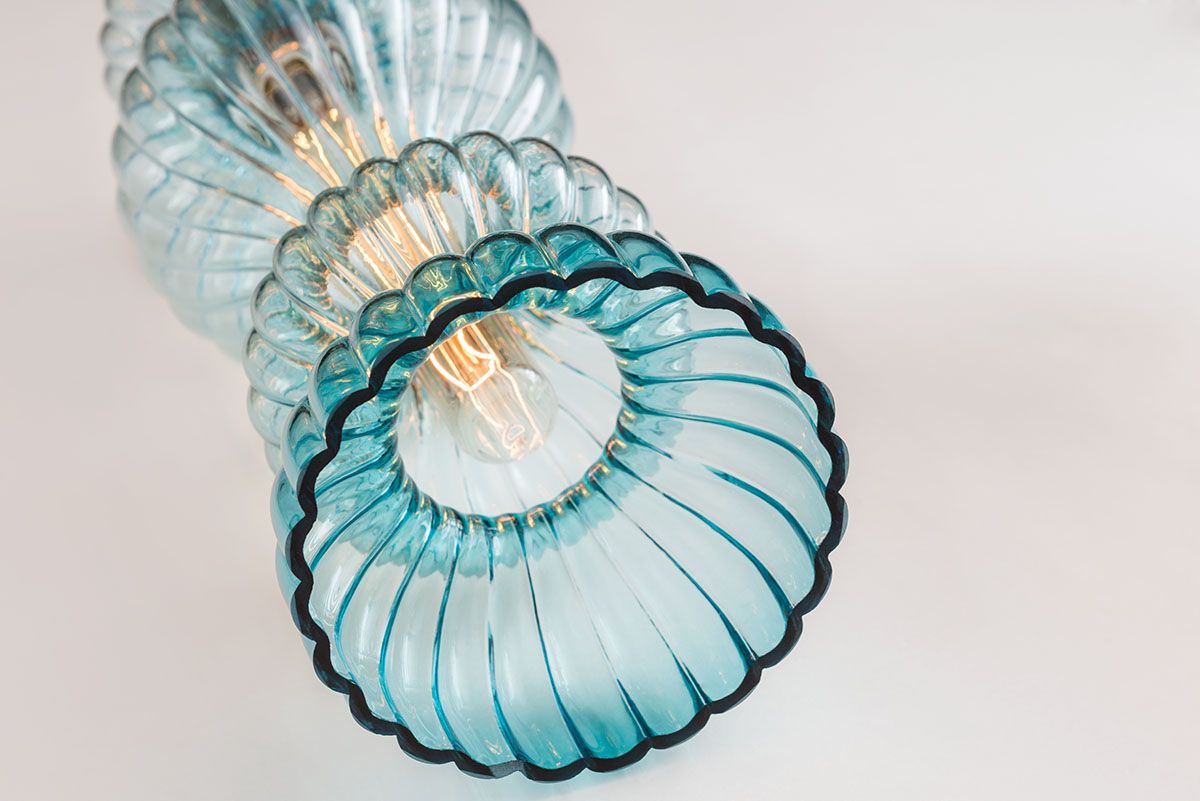 Image 3 Hudson Valley Pomfret 6" Wide Bohemian Blue Glass Pendant Light more views