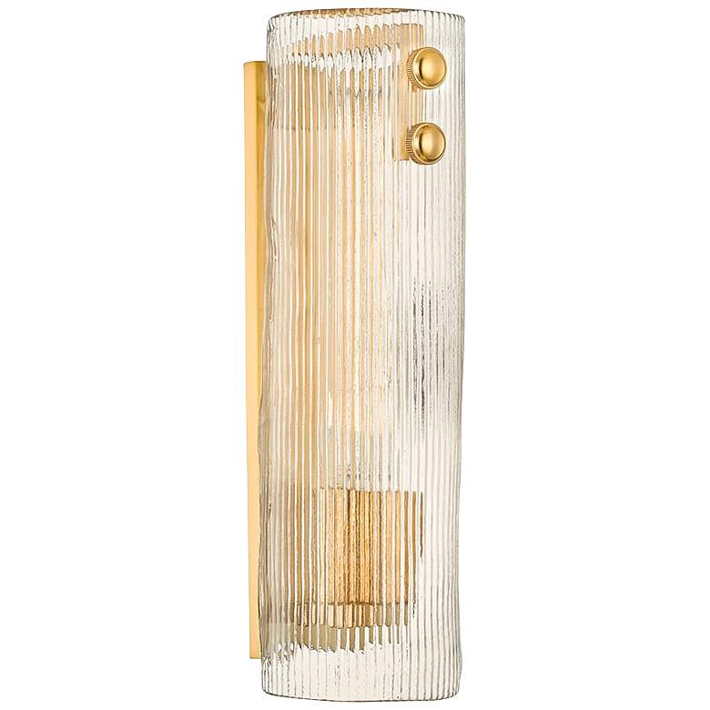 Image 1 Hudson Valley Prospect Park 14" High Aged Brass Wall Sconce