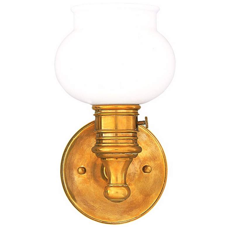 Image 1 Hudson Valley Providence Aged Brass 9 1/4 inch High Wall Sconce