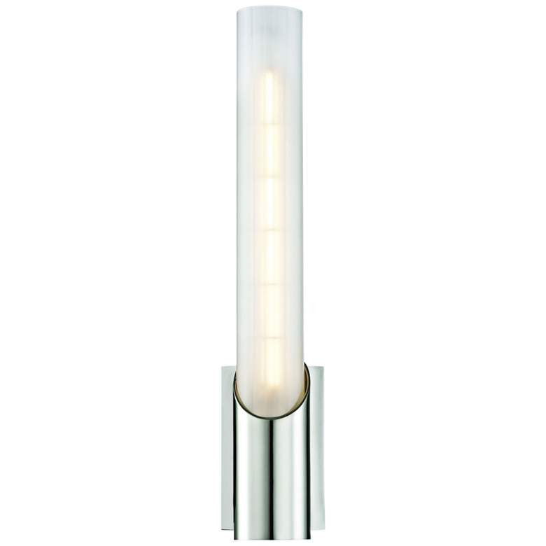 Image 1 Hudson Valley Pylon 13 3/4 inchH Polished Nickel LED Wall Sconce