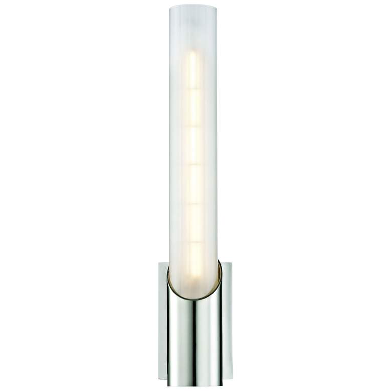 Image 1 Hudson Valley Pylon 13 3/4"H Polished Nickel LED Wall Sconce