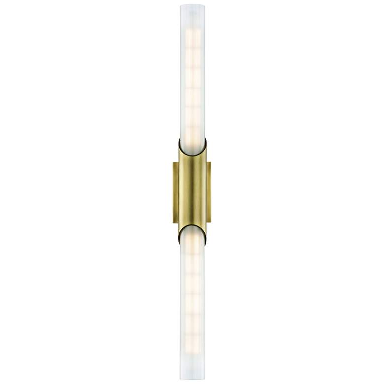 Image 2 Hudson Valley Pylon 26" High Aged Brass 2-LED Wall Sconce