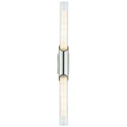 Hudson Valley Pylon 26&quot;H Polished Nickel 2-LED Wall Sconce