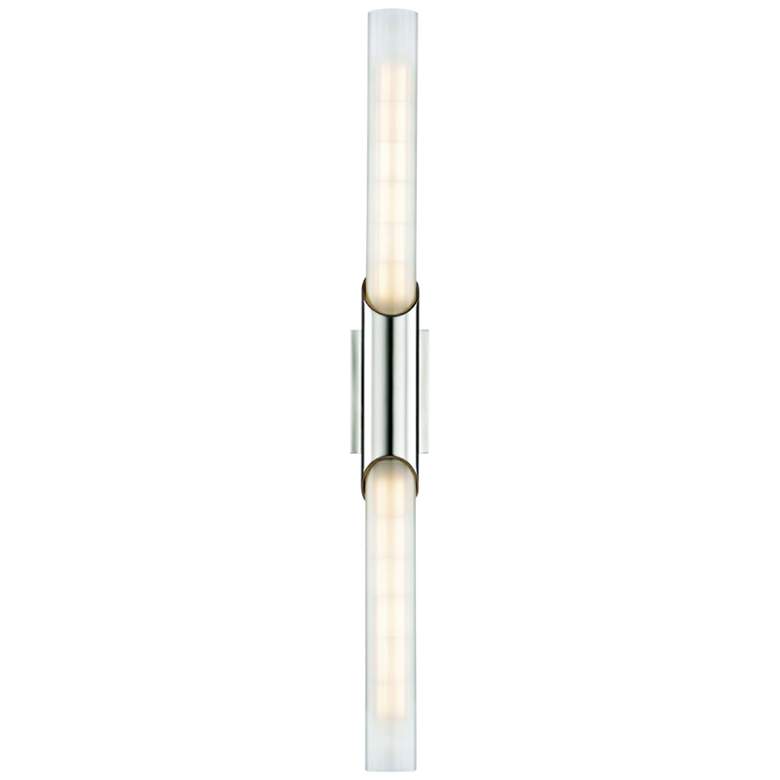 Image 2 Hudson Valley Pylon 26 inchH Polished Nickel 2-LED Wall Sconce