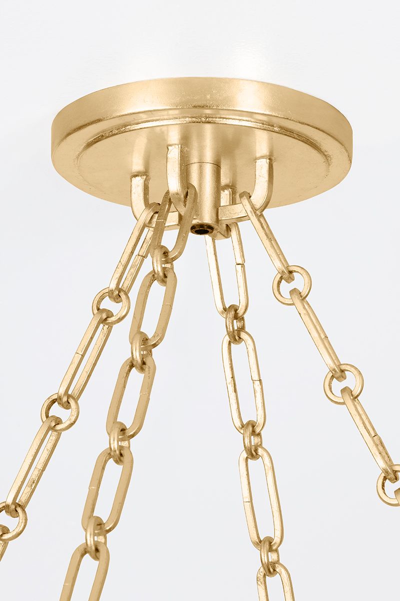 Image 7 Hudson Valley Quebec 30 3/4" Wide Gold Leaf Modern Drum Chandelier more views