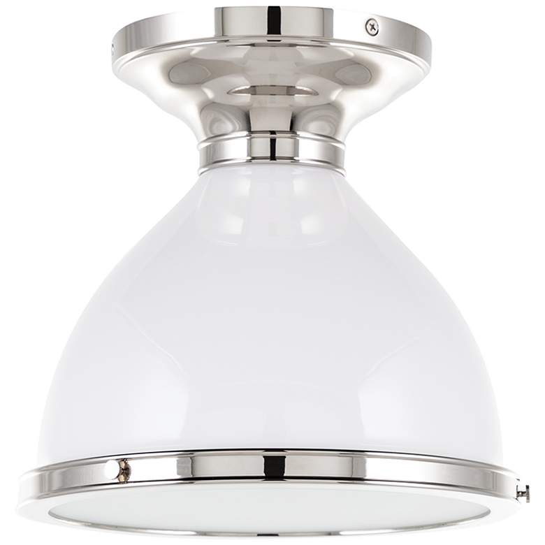 Image 1 Hudson Valley Randolph 10" Wide Polished Nickel 1 Light Semi Flush