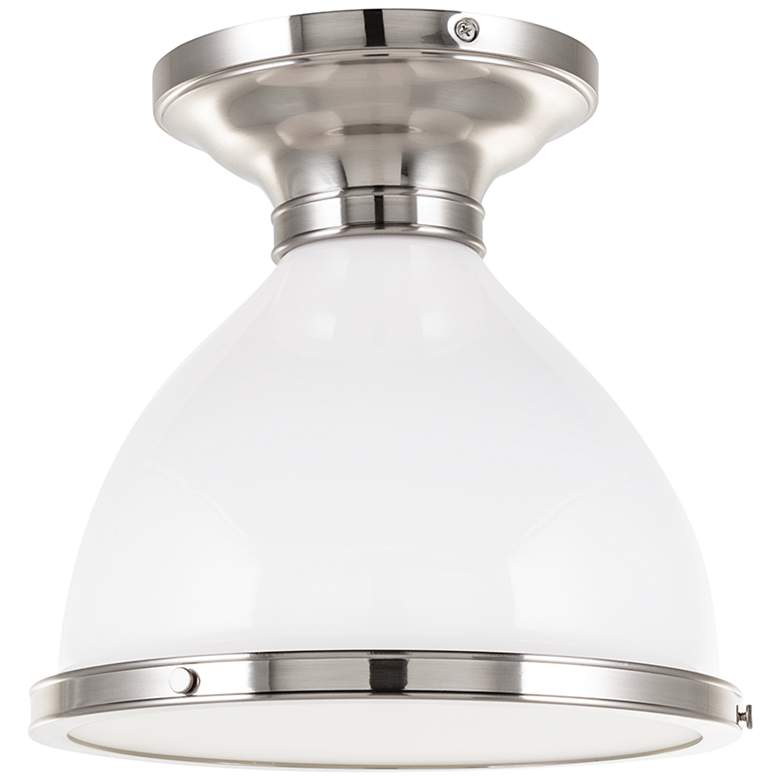 Image 1 Hudson Valley Randolph 10" Wide Satin Nickel 1 Light Semi Flush