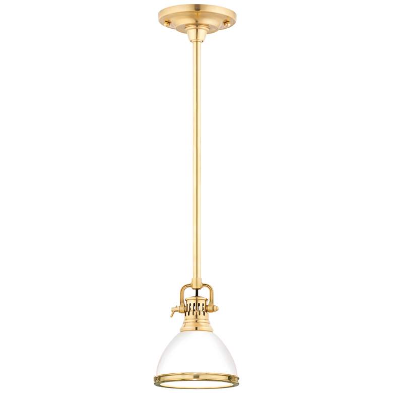 Image 1 Hudson Valley Randolph 7" Wide Aged Brass 1 Light Pendant