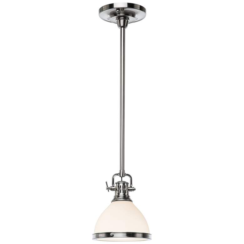 Image 1 Hudson Valley Randolph 7 inch Wide Satin Nickel 1 Light Pendant