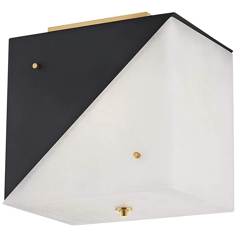 Hudson Valley Ratio 13&quot; Wide Black and White Ceiling Light