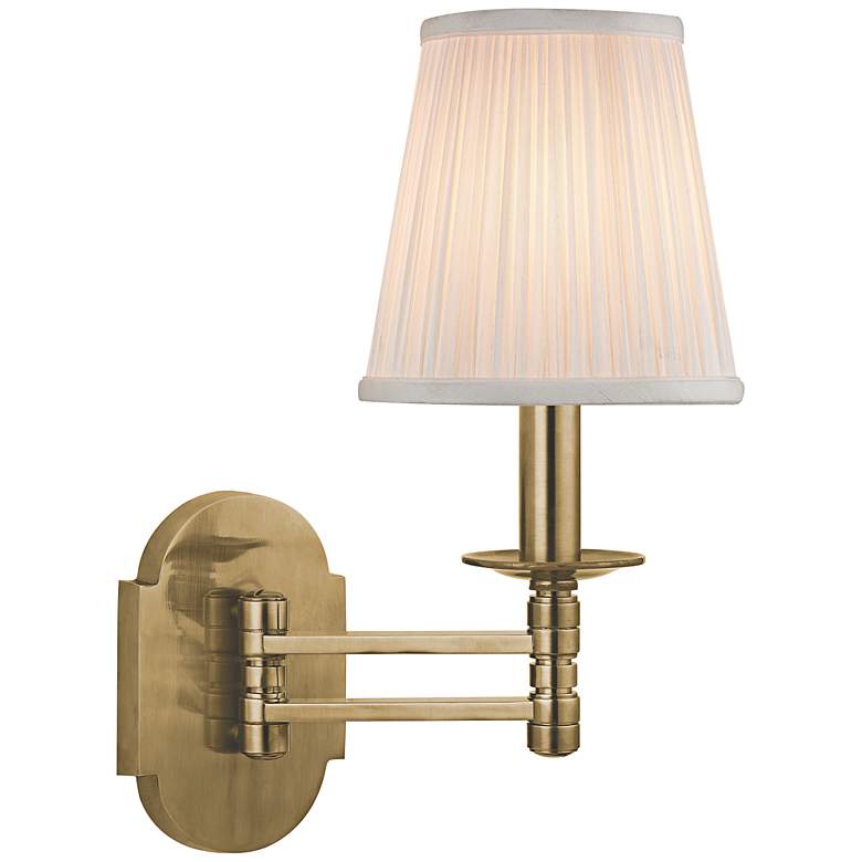 Image 1 Hudson Valley Ravena 14 inch High Aged Brass Wall Sconce