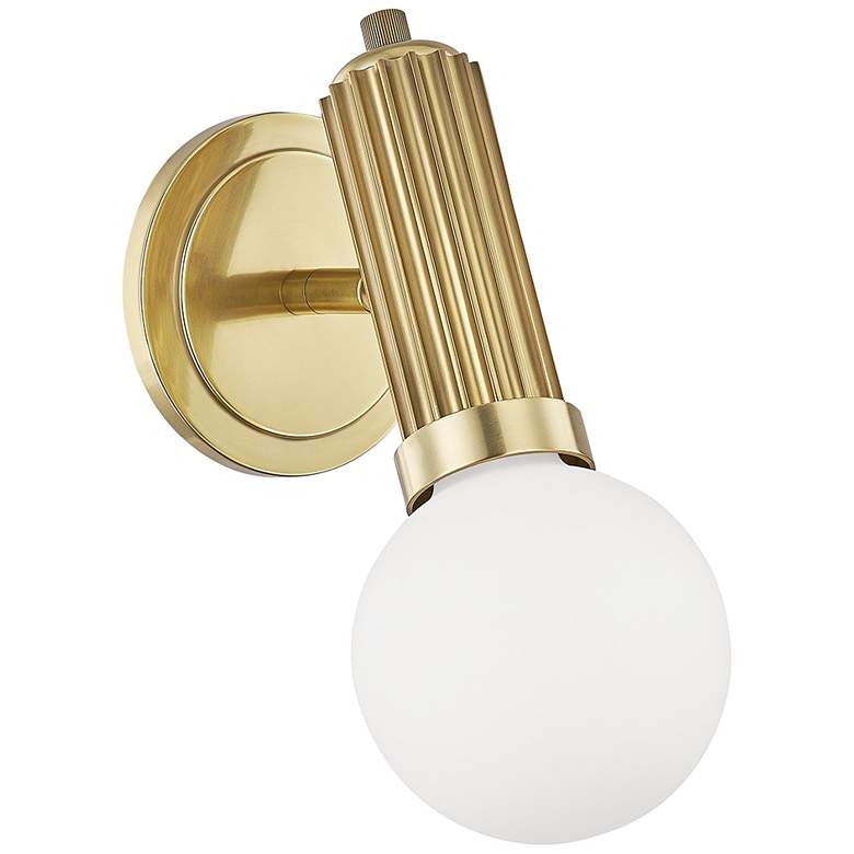 Image 1 Hudson Valley Reade 11 3/4" High Aged Brass LED Wall Sconce