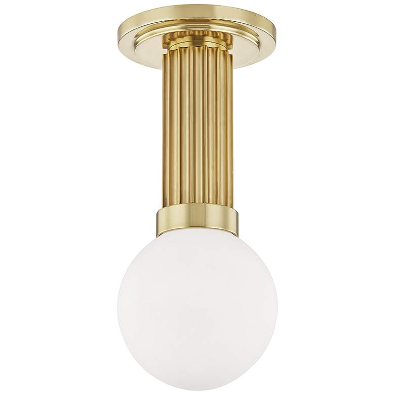 Hudson Valley Reade 5&quot; Wide Aged Brass LED Ceiling Light