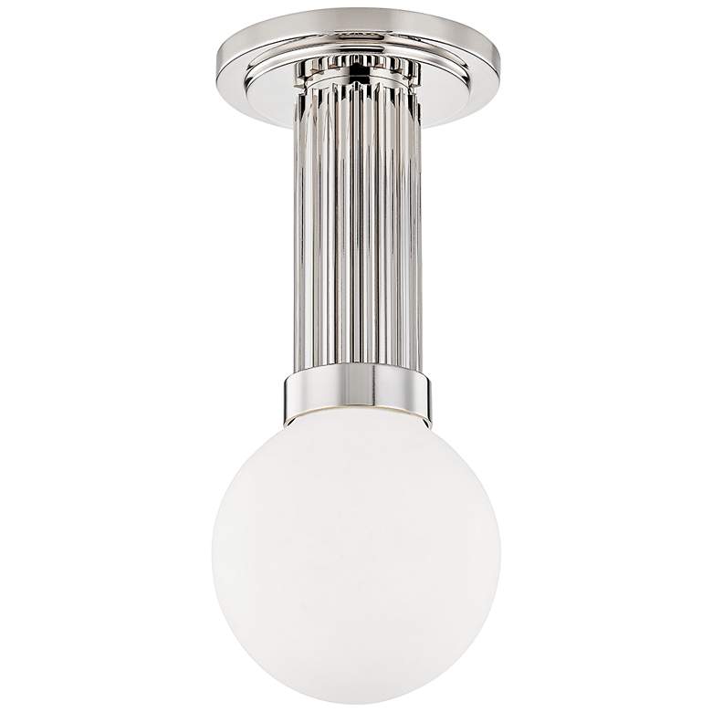 Image 1 Hudson Valley Reade 5"W Polished Nickel LED Ceiling Light