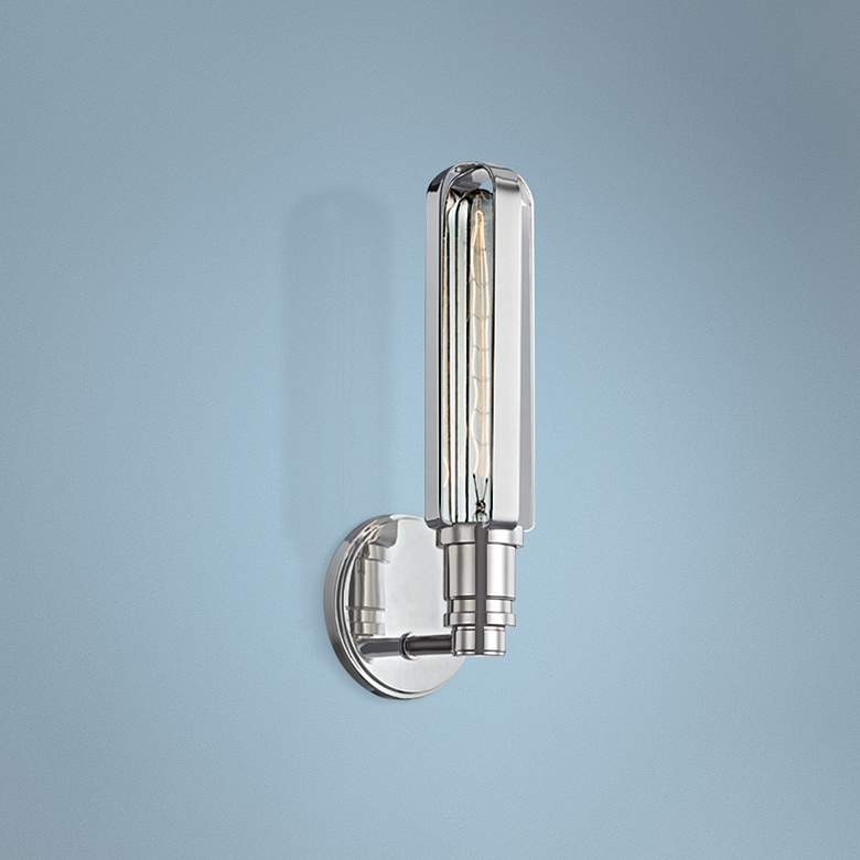 Image 1 Hudson Valley Red Hook 13 1/4 inchH Polished Nickel Wall Sconce