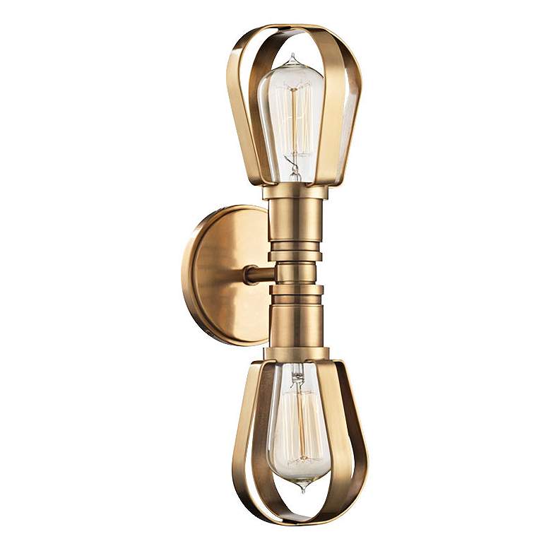 Image 1 Hudson Valley Red Hook 15 3/4" High Aged Brass Wall Sconce