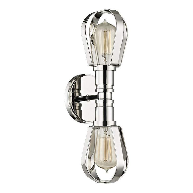 Image 1 Hudson Valley Red Hook 15 3/4 inchH Polished Nickel Wall Sconce