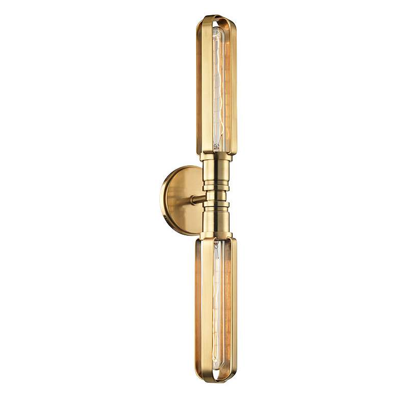 Image 1 Hudson Valley Red Hook 23 3/4 inch High Aged Brass Wall Sconce