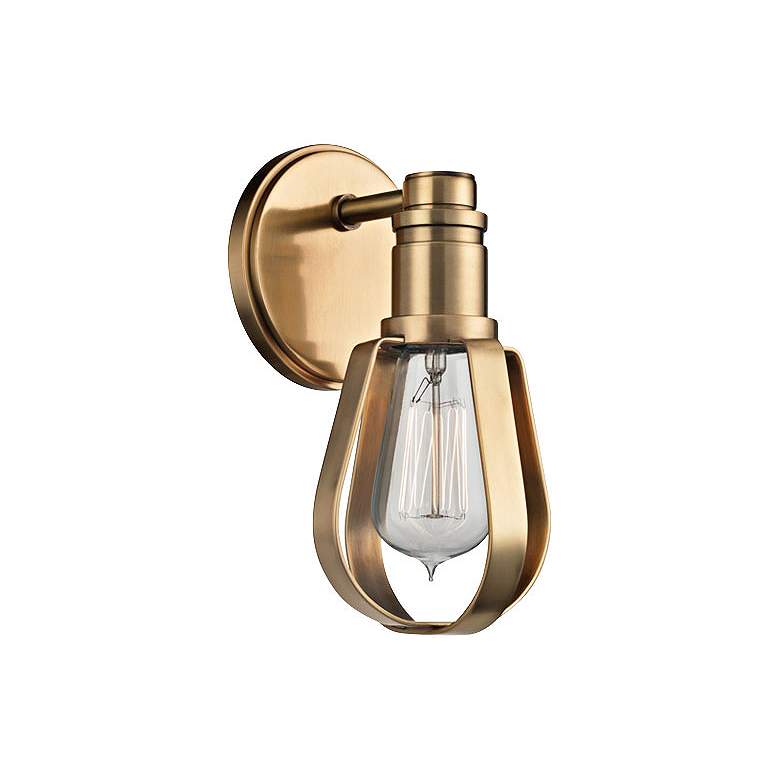Image 1 Hudson Valley Red Hook 9 1/4" High Aged Brass Wall Sconce