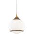 Hudson Valley Reese 6 3/4" Brass and White Glass Modern Mini Pendant
