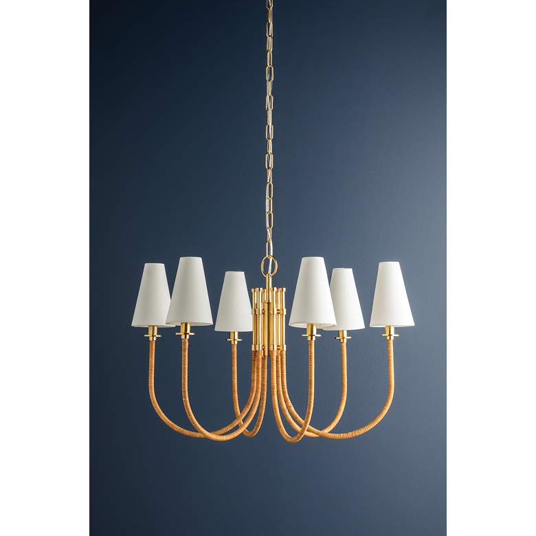 Image 3 Hudson Valley Ripley 31 3/4" Wide Aged Brass 6-Light Chandelier more views