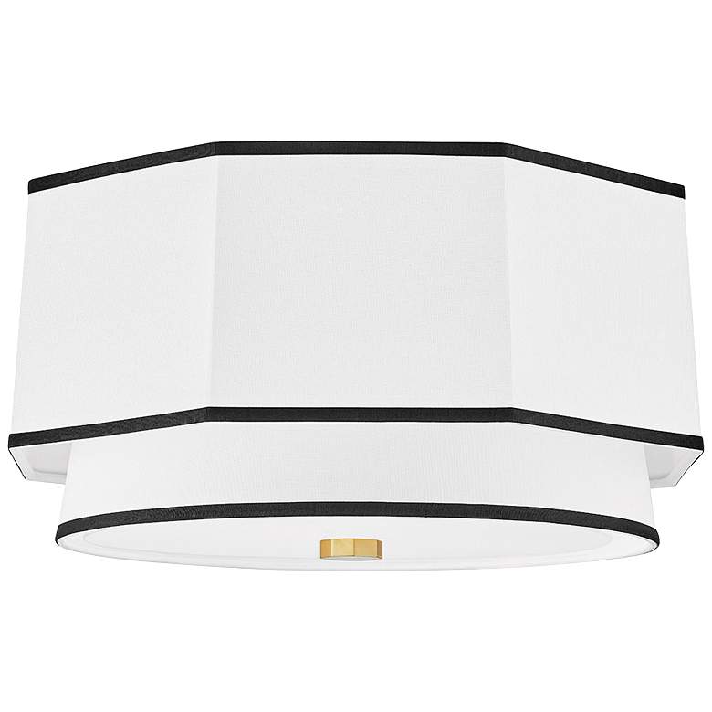 Image 1 Hudson Valley Riverdale 17 3/4"W White Drum Ceiling Light