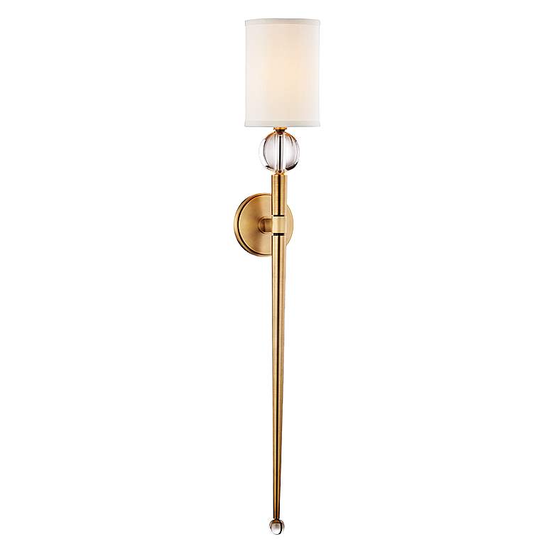 Image 1 Hudson Valley Rockland 37 inch High Aged Brass Wall Sconce