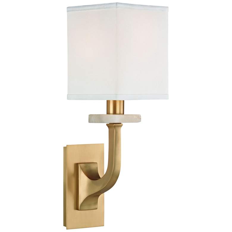 Image 1 Hudson Valley Rockwell 12 3/4 inch High Aged Brass Wall Sconce