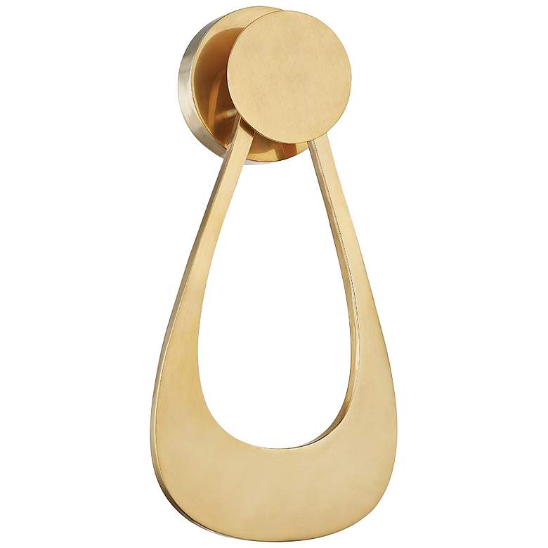 Image 1 Hudson Valley Rooney 16 1/4" High Aged Brass LED Wall Sconce