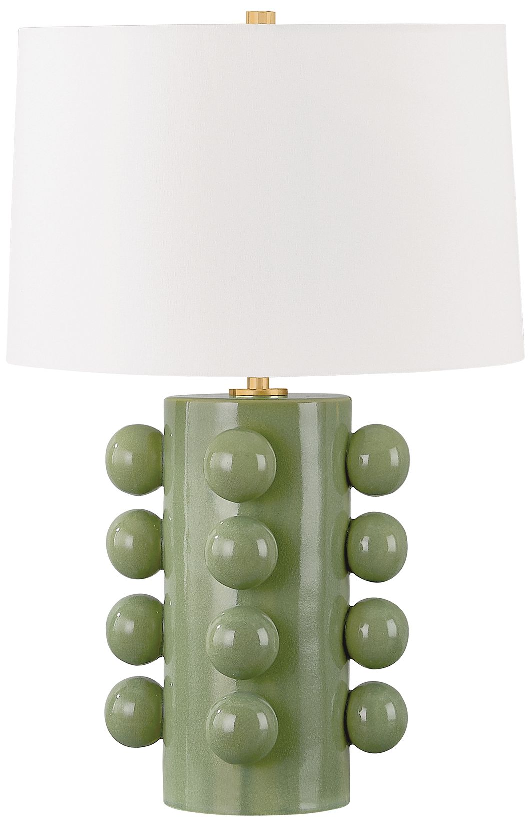 Image 2 Hudson Valley Roselle Table Lamp 17.25 Inch In Aged Brass/Moss Crackle more views