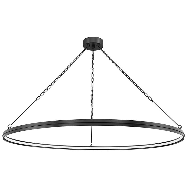 Image 1 Hudson Valley Rosendale 56" Wide Modern Old Bronze LED Ring Chandelier