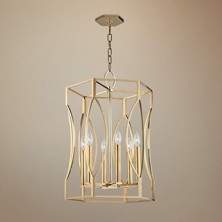 Image 1 Hudson Valley Roswell 17 1/2" Wide Aged Brass Pendant Light