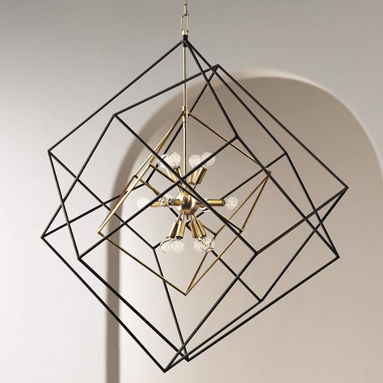 Image 1 Hudson Valley Roundout 34" Wide Aged Brass Modern Pendant Light