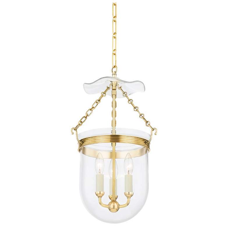 Image 1 Hudson Valley Rousham 12.75 In. Brass 3 Light Lantern