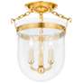 1_Hudson Valley Rousham 12 3/4" Wide Brass Clear Glass Ceiling Light