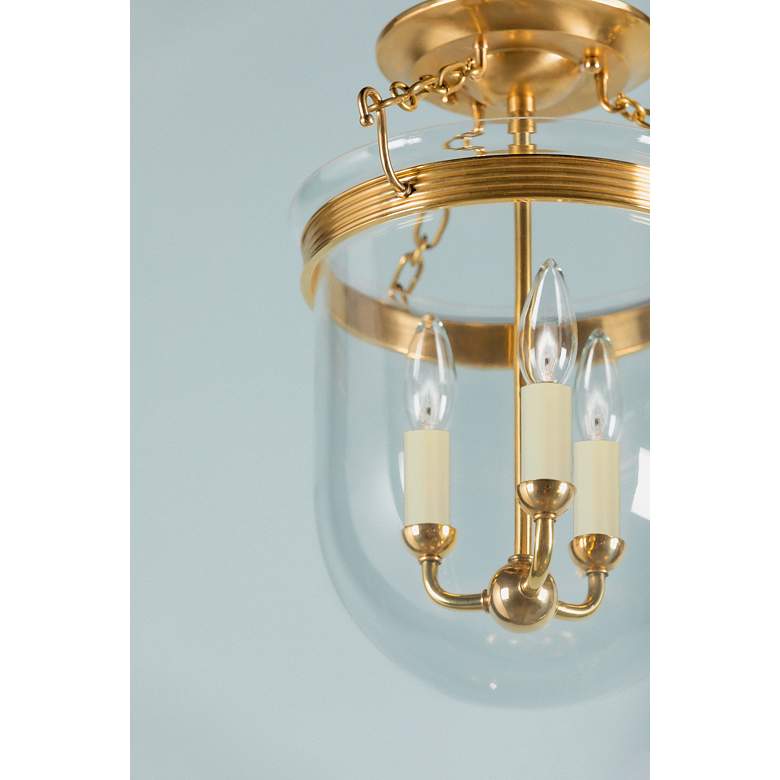 Image 2 Hudson Valley Rousham 12 3/4" Wide Brass Clear Glass Ceiling Light more views