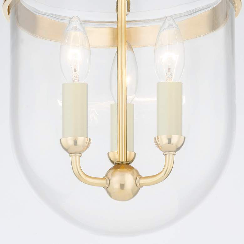 Image 4 Hudson Valley Rousham 12 3/4" Wide Brass Clear Glass Ceiling Light more views