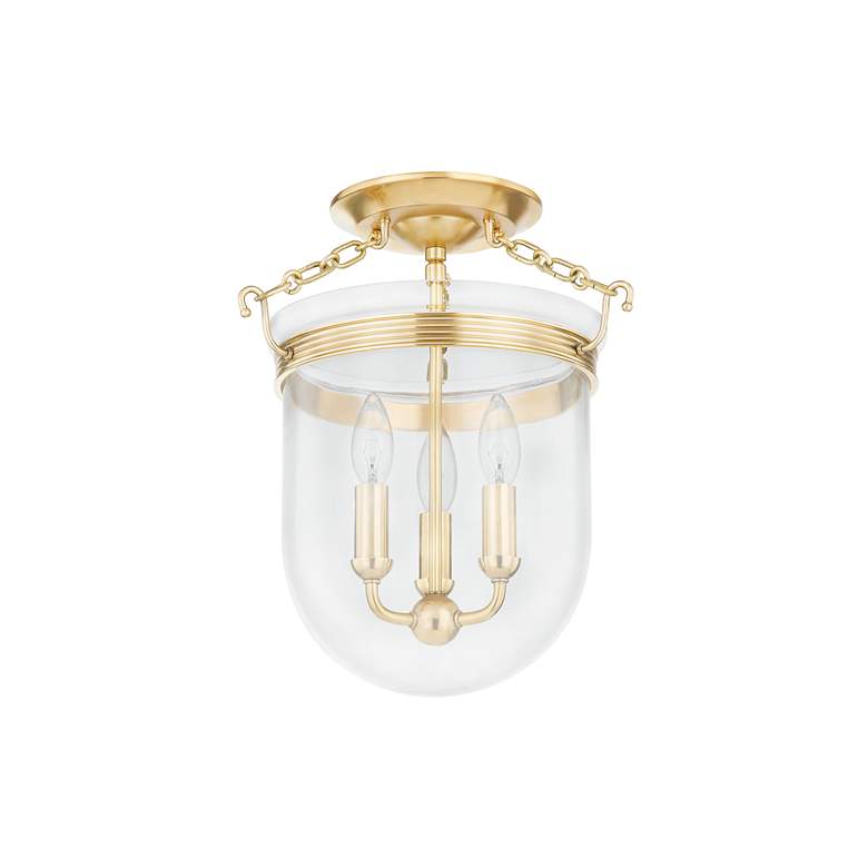 Image 5 Hudson Valley Rousham 12 3/4" Wide Brass Clear Glass Ceiling Light more views