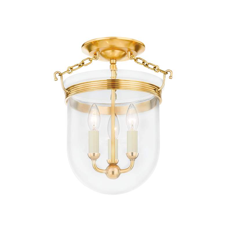 Image 6 Hudson Valley Rousham 12 3/4" Wide Brass Clear Glass Ceiling Light more views